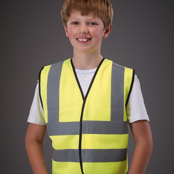 Yoko Kids Hi-Vis Two Band and Braces Waistcoat Thumbnail